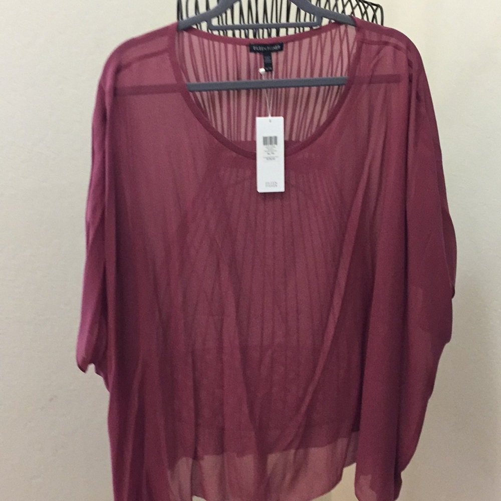 Eileen Fisher Silk Georgette Boxy Too